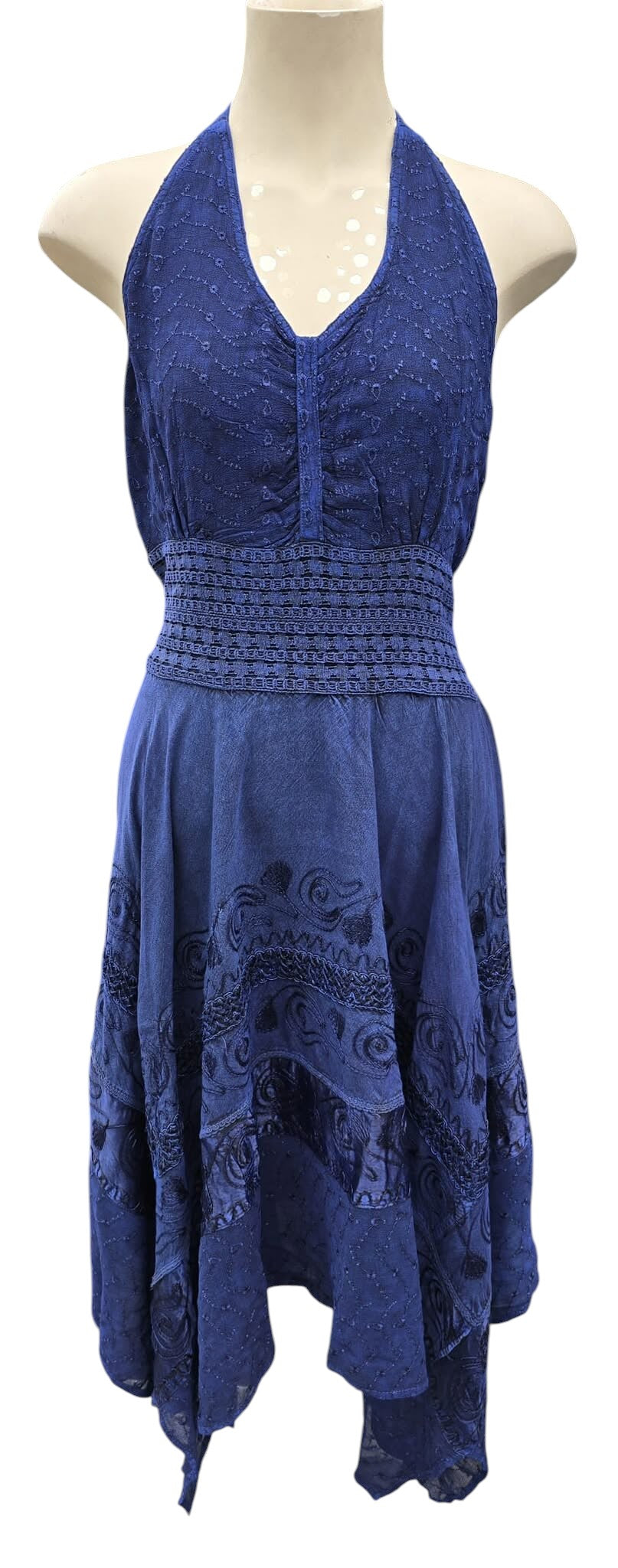 Boho Embroidered Halter Dress 389